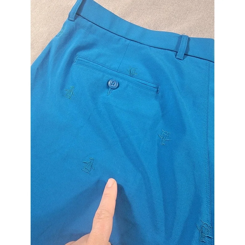 Penguin Blue Moisture Wicking Performance Stretch Embroidered Mens 40 9
